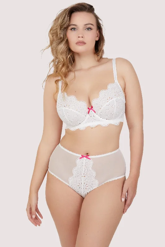 Camille White Broderie Balconette Bra