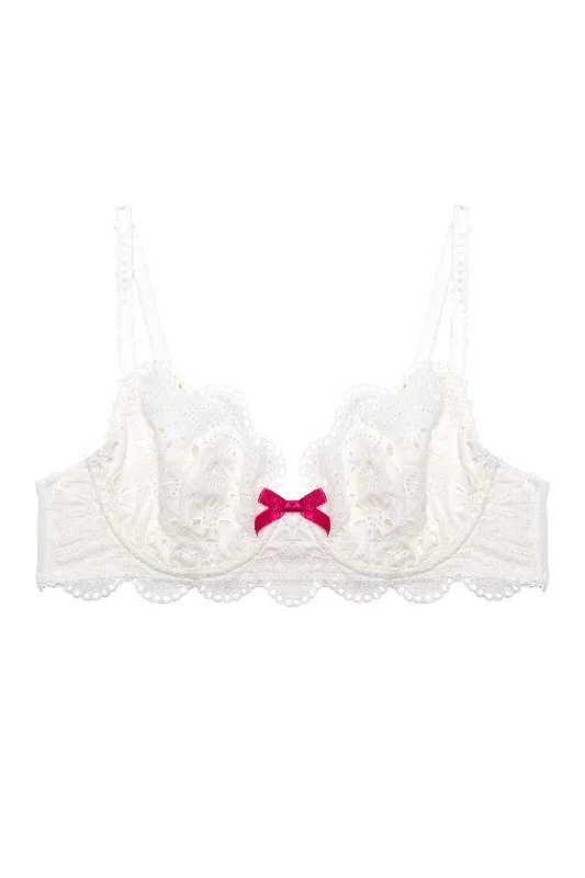 Camille White Broderie Balconette Bra