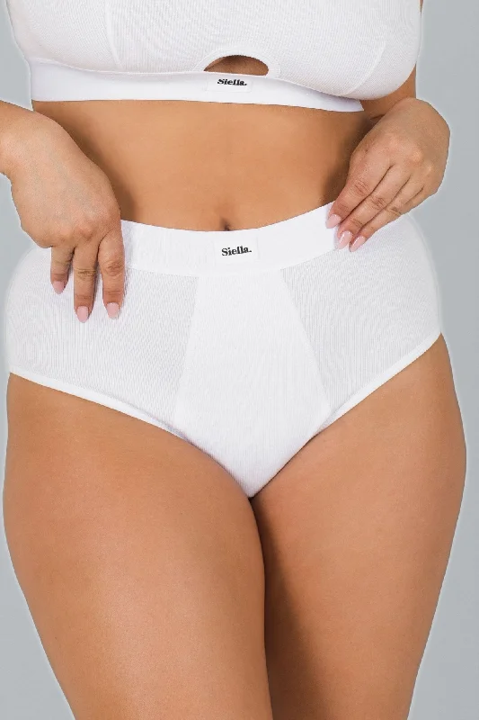 Cotton Rib High Waist Brief