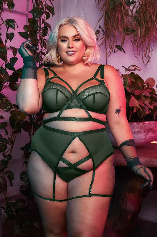 Regent Green Mesh Harness Balcony Bra