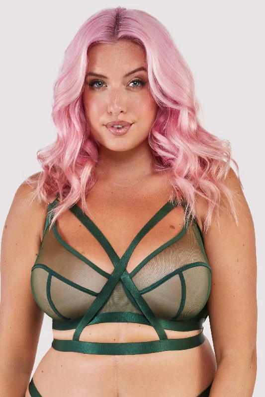 Regent Green Mesh Harness Balcony Bra