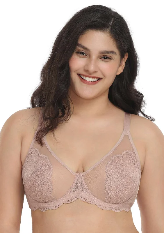 HSIA Blossom Unlined Dark Pink Lace Bra Set