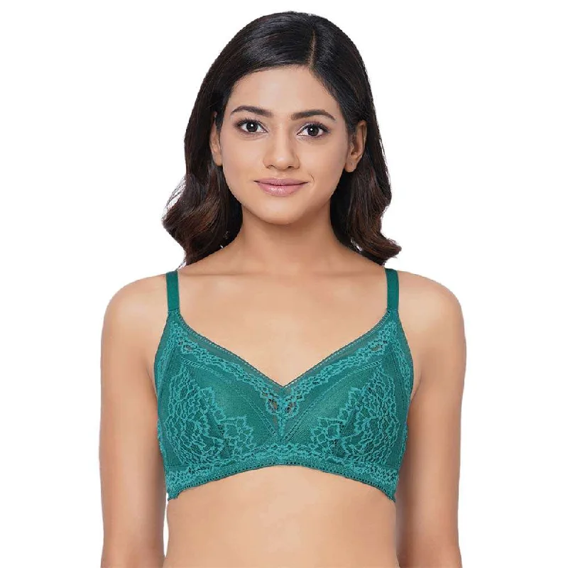 Lucy Padded Non-Wired 3/4th Cup Bridal Wear Medium coverage Fashion Bra - Green