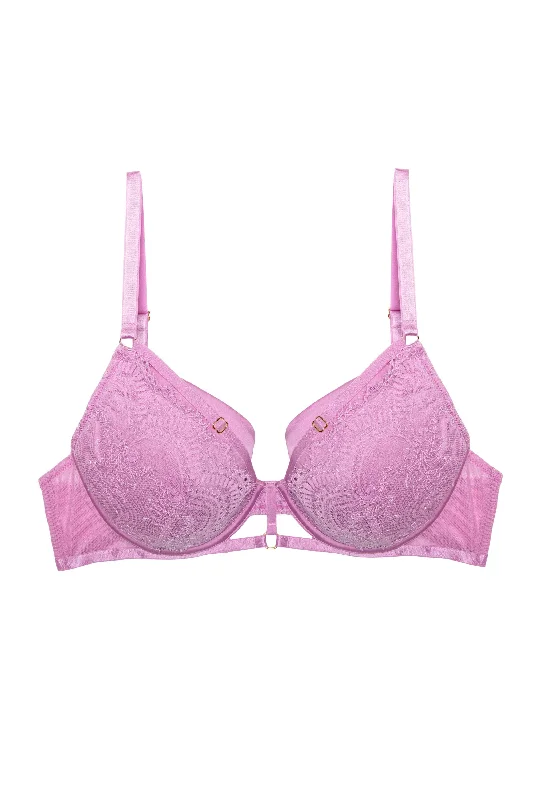 Marlie Pink Lace and Satin Bra