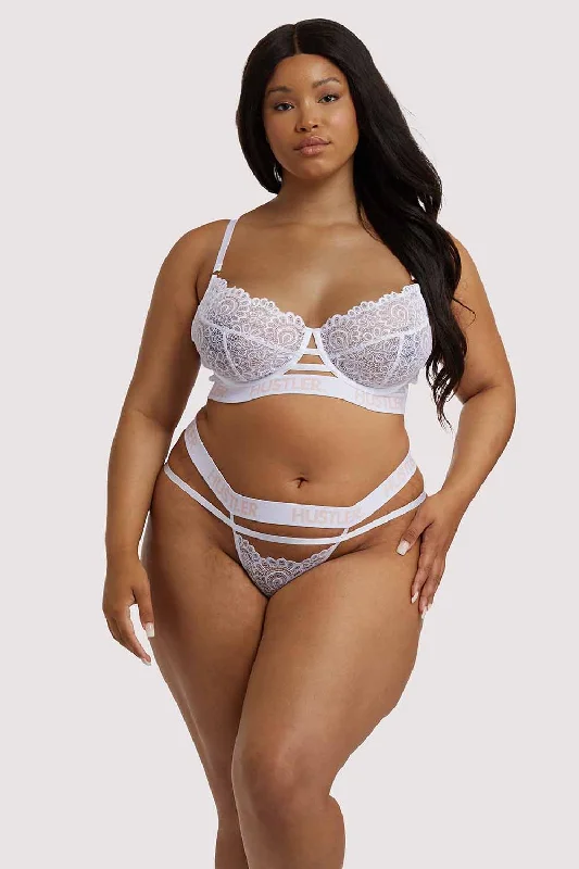 Branded Lace White Bra