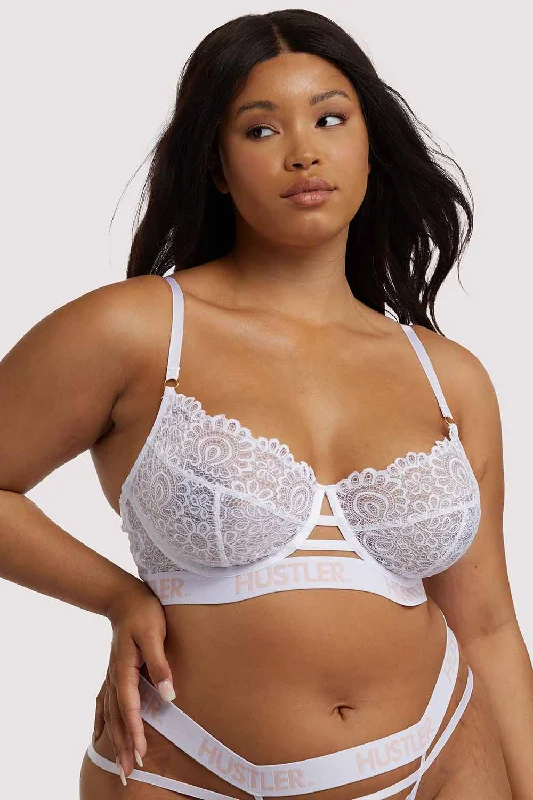 Branded Lace White Bra