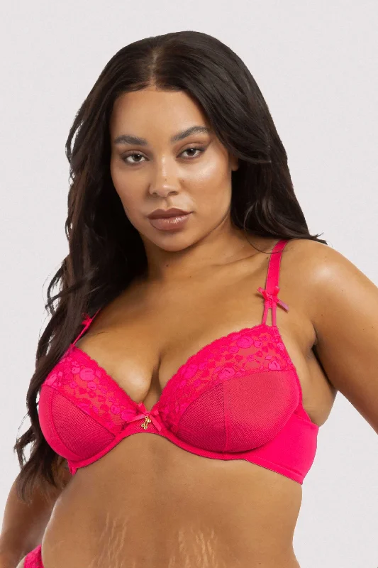 Jordan Hot Pink Cherry Plunge Bra