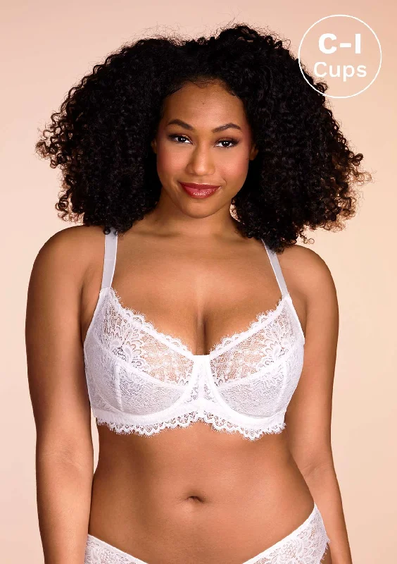 Sunflower White Underwire Lace Bra Set