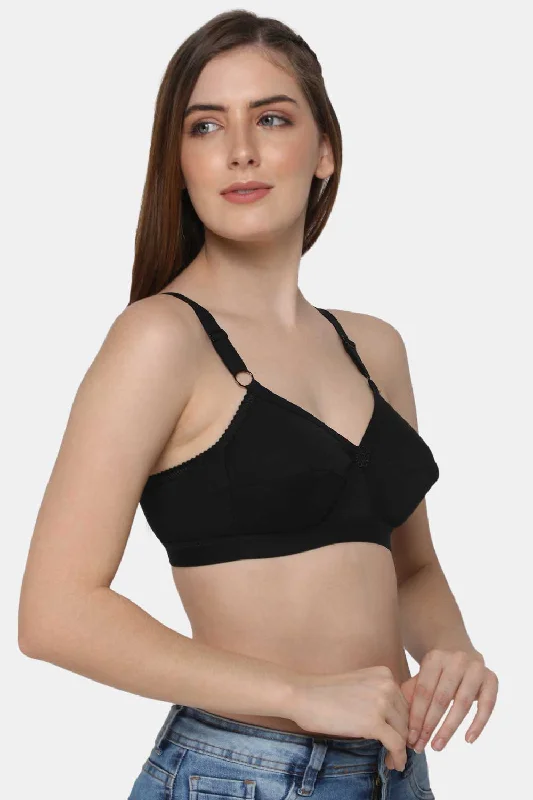 Everyday Cotton Full-Figure High Coverage Intimacy Bra - Black