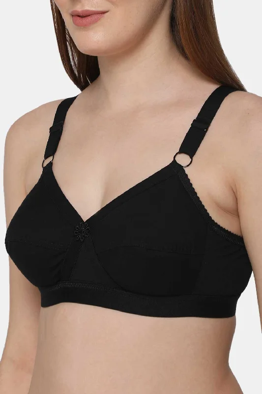 Everyday Cotton Full-Figure High Coverage Intimacy Bra - Black