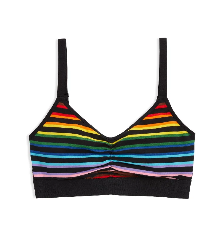 V Neck Bralette - Progress Pride Stripes