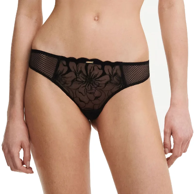 C12M90 Fleurs Tanga Panty | Black (011)