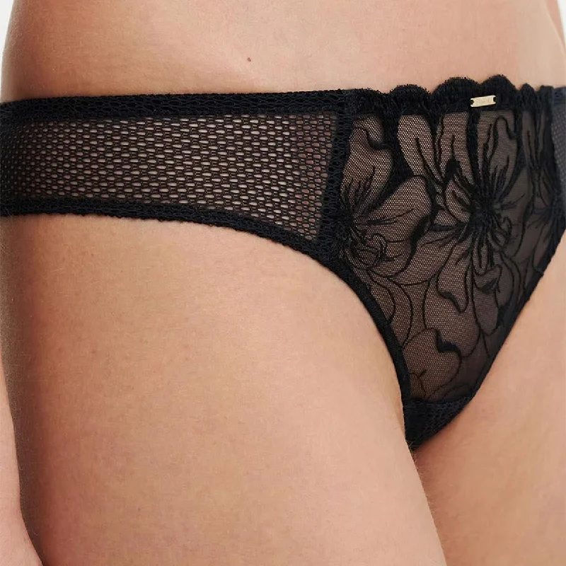 C12M90 Fleurs Tanga Panty | Black (011)