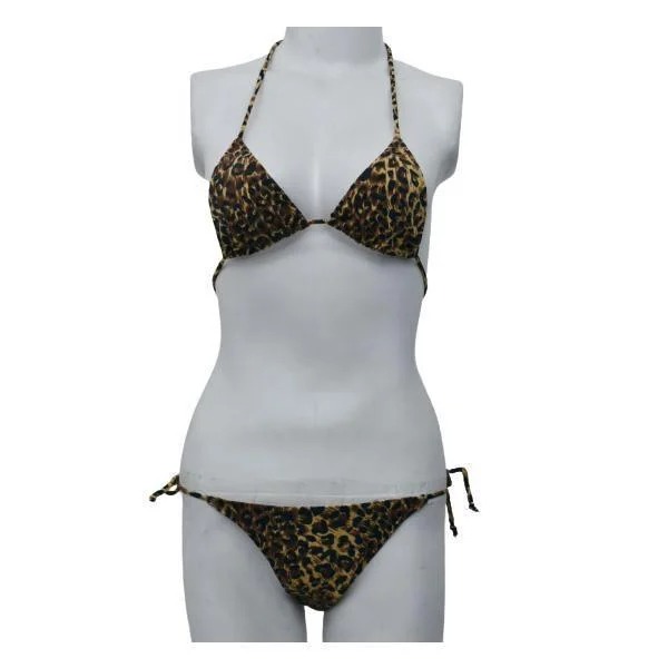 Non Padded Wireless Bra Panty Set Cheetah Print 2 Halter Bra Panty Set