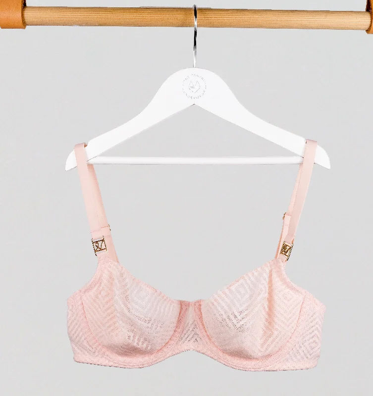 Aztec lace balconette bra [Blush]