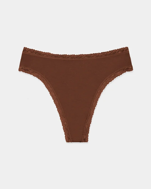 High Waisted Thong  - Cocoa