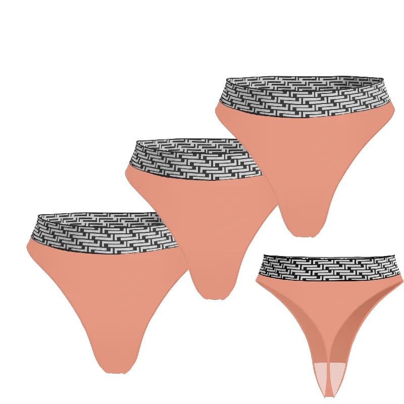 LL PINK COTTON THONG  3 PACK