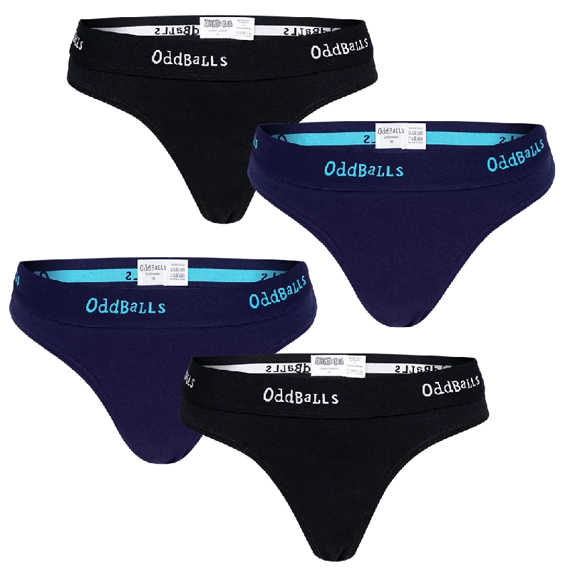 Midnight and Black Bundle - Ladies Thong 4 Pack Bundle