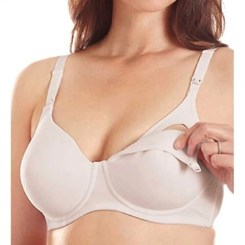 Molded Stretch Pad Nursing Bra In Nude