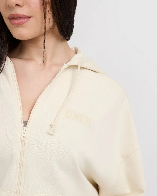 Raw Lounge Oversized Zip Hoodie | Off White