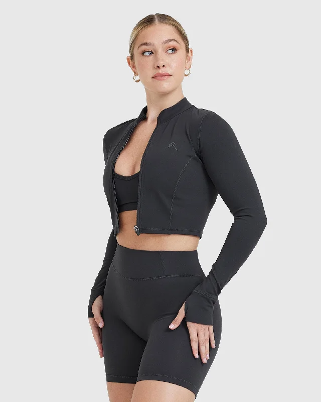 Timeless Crop Jacket | Coal