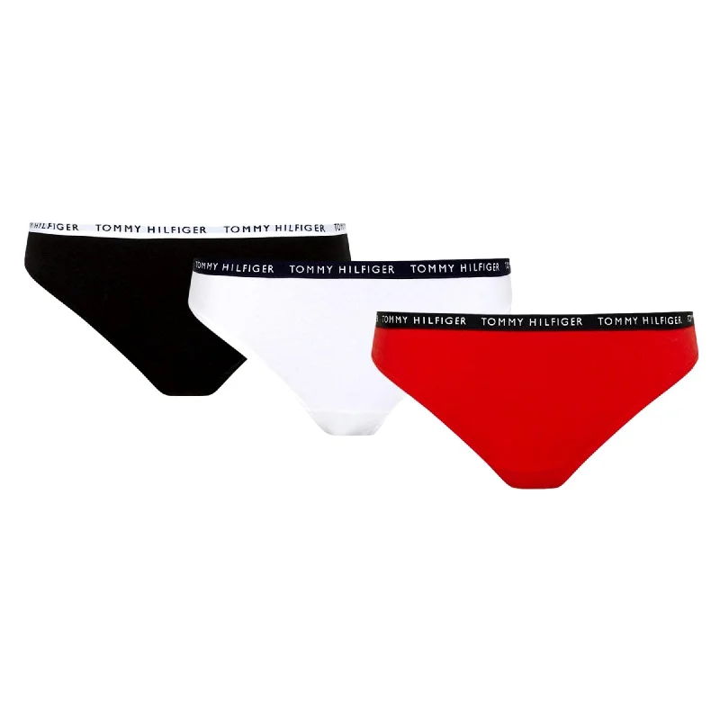 Tommy Hilfiger Recycled Cotton Thongs 3 Pack - White/Desert Sky/Primary Red