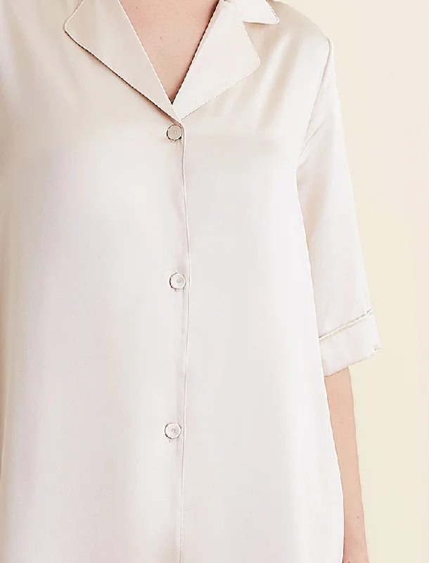 Audrey Silk Short Sleeve Nightshirt