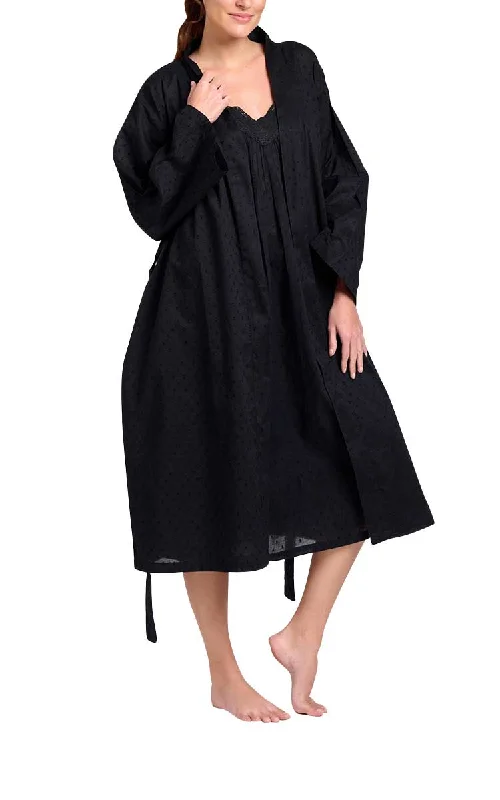 Arabella 100% Cotton Robe in Black MD-74BK