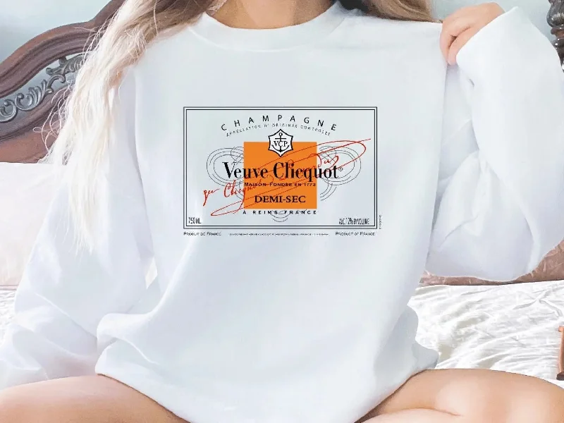 Brunch Brunch Baby Veuve Champagne Label Sweatshirt