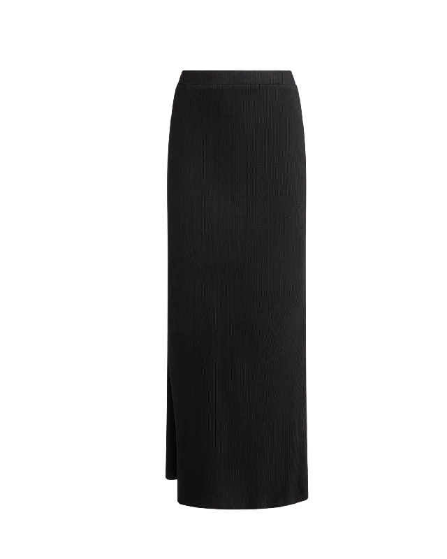 Marley Maxi Ribbed Skirt | Black