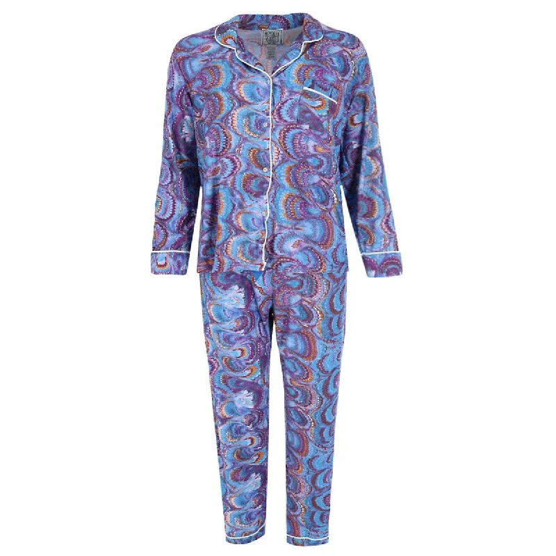 Mentally Exhausted Women's Peacock Swirl Pajama Set