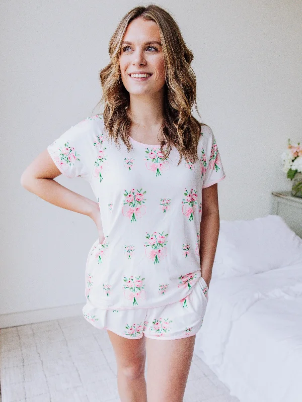 Women's Lounge Set Pajamas - Sweetheart Bouquet