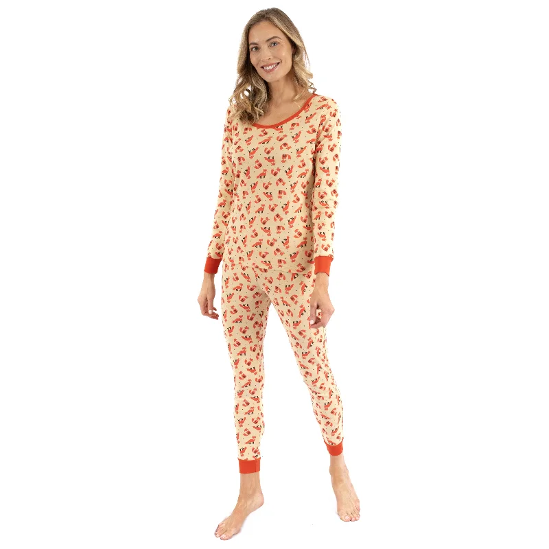 Womens Two Piece Cotton Pajamas Fox